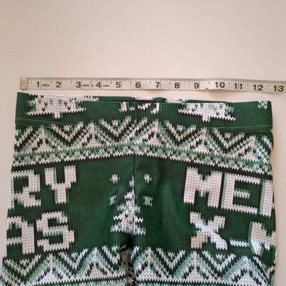 Gearbunch women's X-MAS green and white leggings, size S - Picture 7 of 9